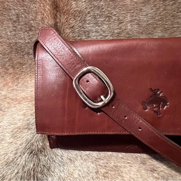 Vintage Western Purse- Two Bar West Red Leather Purse - Picture 2 of 6